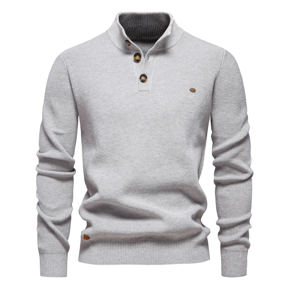 Michiel | Heren Trui Met Knoopdesign